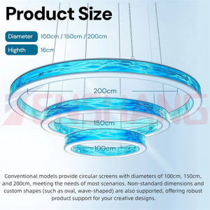 Pantalla LED Circular Suspendida en <span class=keywords><strong>el</strong></span> <span class=keywords><strong>Techo</strong></span>, Flexible 360 °   Panel LED de Anillo de Visión Completa con Tira de Luz LED - Product Image 4