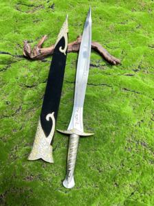 Espada Decorativa de Metal para <span class=keywords><strong>el</strong></span> Hogar con Funda de Cuero, Espada de la Película <span class=keywords><strong>El</strong></span> Señor de los Anillos, Espada de Frodo Baggins, Réplica de la Espada de Sting <span class=keywords><strong>del</strong></span> <span class=keywords><strong>Hobbit</strong></span> - Product Image 2