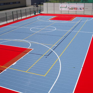 Dalles de sol emboîtables VMKON Gamechanger+ en TPE souple de 19 mm d'épaisseur, antidérapantes et écologiques pour le basketball, le pickleball et le volley-ball - Product Image 6