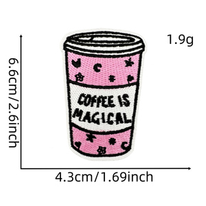 Parches bordados en rojo y rosa con tema <span class=keywords><strong>de</strong></span> niña encantadora, oferta <span class=keywords><strong>de</strong></span> muestra gratis, recuerdo decorativo Diy para planchar - Product Image 5