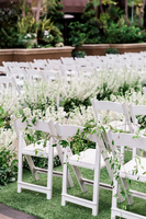 Vente en gros Tables et chaises de salle à manger pliantes en résine blanche pour événements en plein air Jardins Parcs Villas Salons