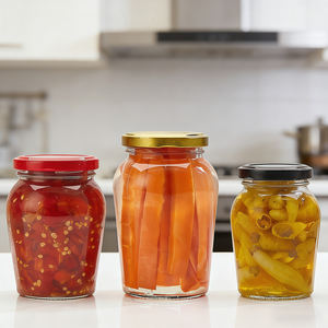 Bocaux ronds en verre pour cornichons, 3 tailles (200ml, 300ml, 400ml), vides, pour kimchi <span class=keywords><strong>maison</strong></span> et cornichonnage commercial, stock en gros disponible - Product Image 4