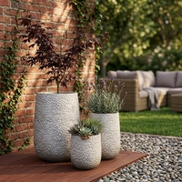 Pots de fleurs, jardinières, pots en ciment pour l'extérieur, écologiques, pour la maison, avec revêtement PE, trou de drainage, légers, durables, modernes, minimalistes