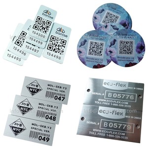 Label kode QR Barcode yang dicetak Sub-Surface tahan UV kualitas tinggi tag aset Aluminium anodisa - Product Image 4