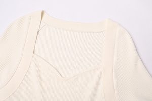 Fabricants de vêtements pour femmes coupe ajustée personnalisée automne hiver mode pull femmes 100% laine mérinos robe blanche pour femmes - Product Image 3