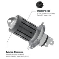 Ampoule de phare de moto LED H4 H6 BA20D R2 P45T, mini projecteur, lentille, faisceau Hi/Lo, lampe LED 12V 24V 48V, accessoires pour scooter, VTT