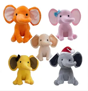맞춤형 박제 동물 부드러운 장난감 코끼리 봉제 장난감 24cm 사랑스러운 코끼리