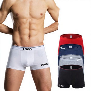 Sous-vêtements pour hommes de haute qualité, boxers personnalisés à faible MOQ, en spandex/coton, couleur unie, antistatiques, respirants, taille douce - Product Image 4