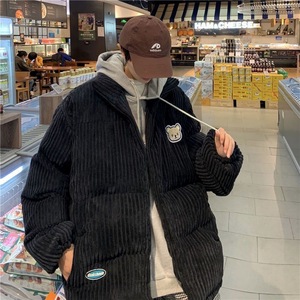 Nuovo Design Giacca in Velluto a Coste Utility da Uomo, Giacca Puffer Personalizzata con Design Orso, Giacca Invernale da Uomo in Denim Grezzo - Product Image 5