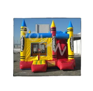 commercial use air blower inflatable combo bouncer jumping bouncy castle bounce house for kid , crayon castle