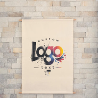 Bannière personnalisée avec logo, toile verticale, enseigne commerciale, bannière en tissu suspendue avec barres en bois