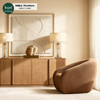 Fauteuil-canapé moderne cinq étoiles rembourré avec accoudoirs cascade, chaise de salon à dossier enveloppant en tissu pour hôtel et villa