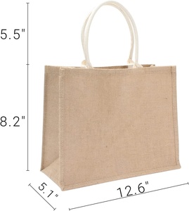 Factory <strong>Wholesale</strong> Custom Printed Wedding Shopping Gift PE <strong>Tote</strong> <strong>Bags</strong> Eco-Friendly Reusable Gunny Burlap <strong>Jute</strong> <strong>Tote</strong> Custom Logo - Product Image 3