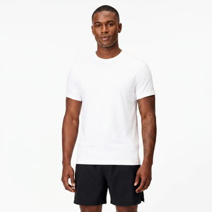 Men's Solid Breathable Quick Dry Knitted Sporty Jersey 180 Gram 100% Polyester Blank Short Sleeve Regular T-<b>Shirt</b> Gym Running - Product Image 1