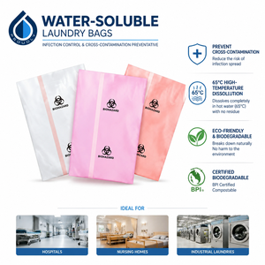 Hot & Cold Hospital PVA Bolsa de lavandería soluble en agua para el control de infecciones - Product Image 4