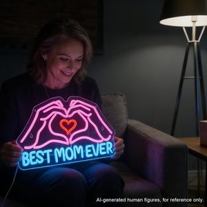 Letreros LED de Neón Personalizados 'La Mejor Mamá del Mundo', Luz Ambiental Interior, Letrero Decorativo para Tienda, Luz Indicadora de Entrada - Product Image 5