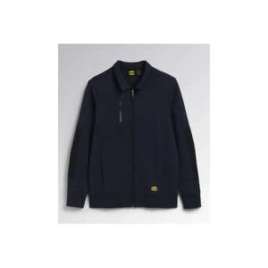 DIADORA UTILITY-702,178755-60062/M Light interlock sudadera clásica azul marino con cremallera completa con inserciones laterales negras en las mangas - Product Image 1
