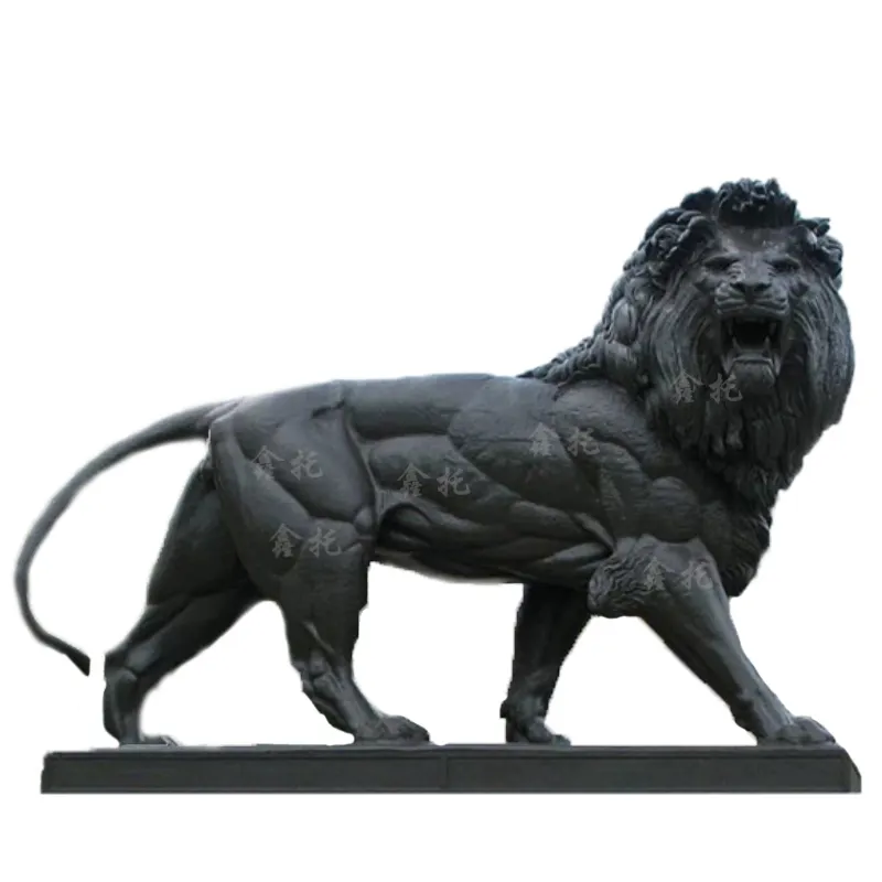 बड़े हाथ से नक्काशीदार आउटडोर पार्क पीतल की शेर की मूर्ति कांस्य शेर की मूर्ति