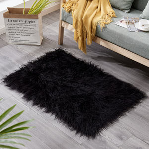 Alfombra Larga de Felpa Rectangular de Color Sólido, Moderna, para Sala de Estar, Sofá, Acolchada, Tejida a Máquina, Lavable, Gris Rosa - Product Image 1