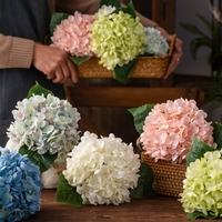 Promo! Bunga Hydrangea Sutra Buatan Tangan Real Touch Berwarna-warni, Bunga Artificial untuk Hari Ibu, Halloween, Dekorasi Rumah & Pernikahan