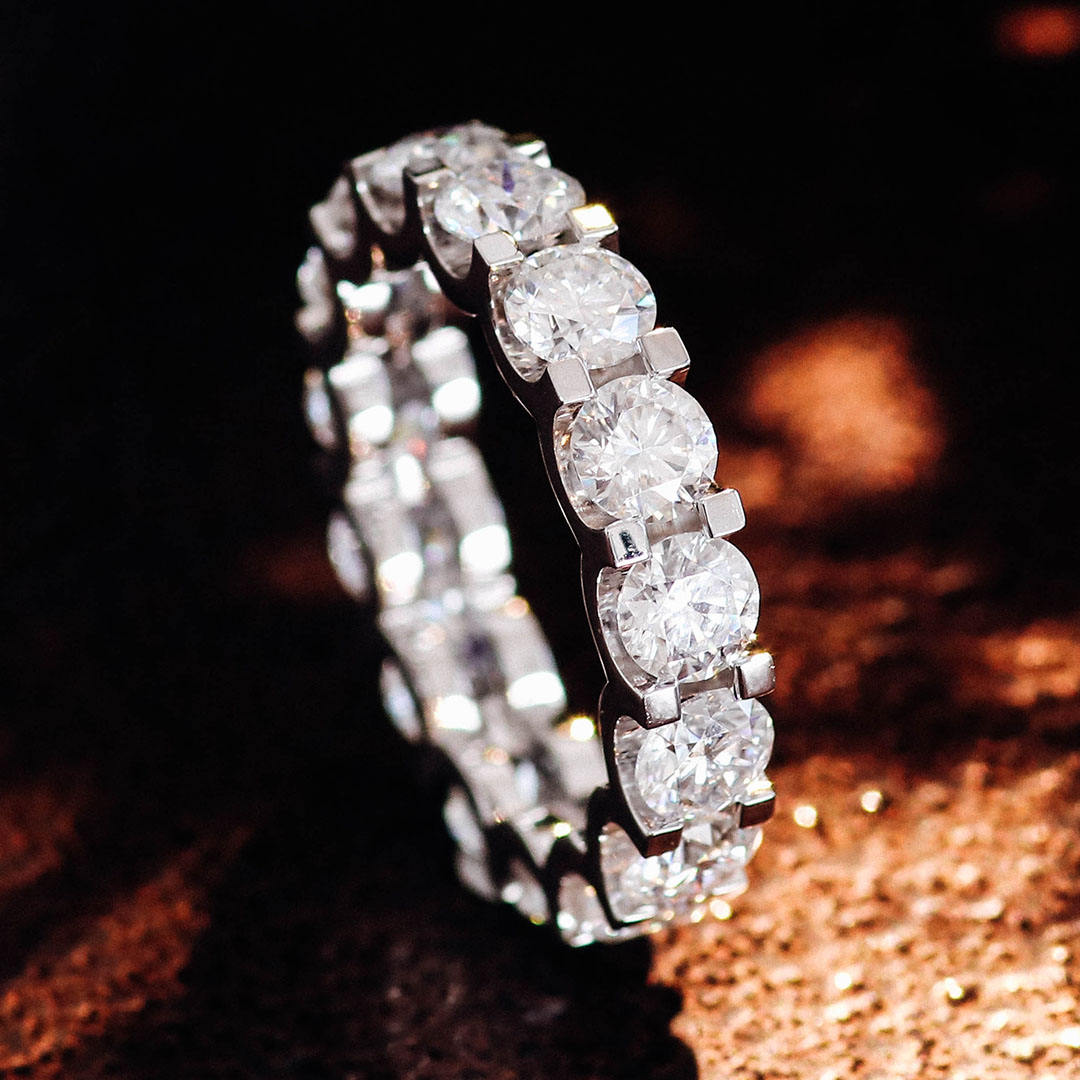 แหวนเพชรแล็บไวท์โกลด์ 14K