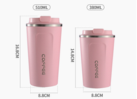 Gobelet isotherme intelligent en acier inoxydable à double paroi avec couvercle et paille, capacité 350/500 ml, isolation thermique 6-12 heures pour boissons chaudes