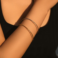 RHB1564 Minimaliste 925 Sterling Silver Lisse Empilable Bracelet Plaqué Platine Bracelets pour Femmes Fine Jewelry