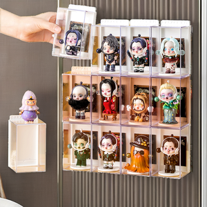 Vitrine de présentation rectangulaire en acrylique transparent brillant à fixer au mur, protection anti-poussière, pour figurines d'<span class=keywords><strong>action</strong></span>, jouets, objets de collection - Product Image 2