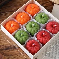 Coffret Cadeau de Bougies Citrouille d'Halloween 4 Pièces en Cire de Soja Moulées à la Main Parfumées Décoration d'Automne Thanksgiving Vente en Gros Fourniture en Vrac