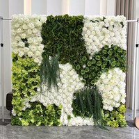 Mur floral en soie filée 3D, toile de fond murale de 2,4 m, moderne, faite à la main, légère et durable, avec roses et hortensias