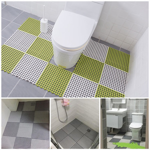 Alfombra de ducha antideslizante de PVC entrelazada de 30x30 cm, hueca, impermeable, para baño, para personas mayores - Product Image 1