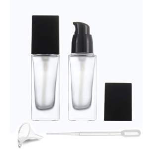 Square Frosted Glass Emulsion and <b>Foundation</b> Bottle, Press-type Spray Bottle, Transparent Perfume Wholesale - Product Image 1