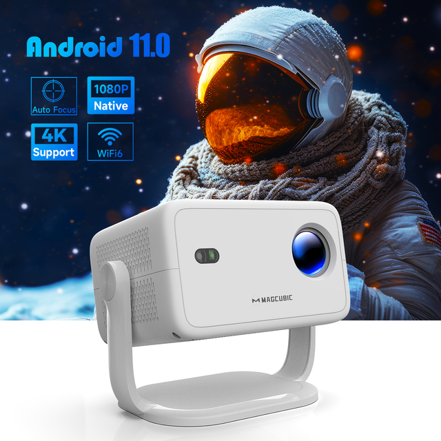 Magcubic1080P 650ANSI 4K Android13 Auto Correction Focus Wifi6 BT5.2 LCD Portable Movie Outdoor L018N Netflix Projector