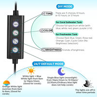 Fullgain FG147 22W 24/7 AUTO ON/OFF Lever du soleil lumière du jour clair de lune DIY Mode Aquarium eau salée Clip sur lampe Marine Reef Coral Light