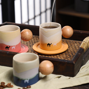 Kingze personalizado impreso Eid regalo 80ml moderno turco cerámica reutilizable Espresso taza de café y platillo - Product Image 2