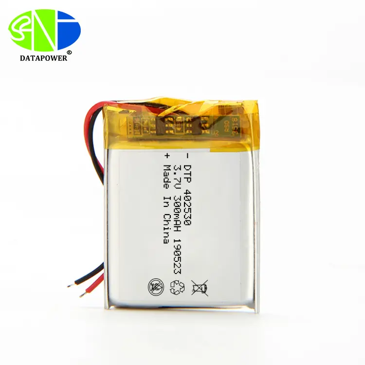 제조업체 맞춤형 OEM 충전식 3.7V 리튬 이온 배터리 402530 3.7V 300mAh Lipo 폴리머 배터리 발전소