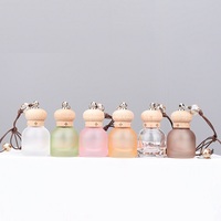 SUMMERY Modèle 771 10ml Pendentif diffuseur de parfum pour voiture en verre mat coloré Macaron avec bouchon à vis et diffuseur à bâtonnets en soie