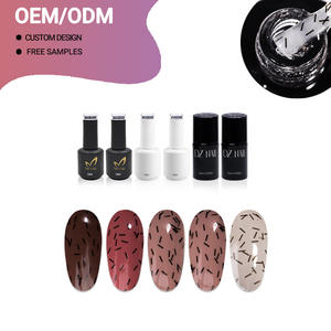 थोक 15 मिलीलीटर काले छिड़क ग्लिटर नाखून अर्ध-मिश्रित नाखून कला डाय डिजाइन गैर विषैले त्वरित सूखा आसानी से सूक शीर्ष कोट नाखून जेल - Product Image 2