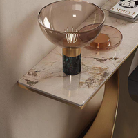 Console Table de Luxe Italienne en Marbre, Meuble Moderne pour Couloir, Allée, Entrée ou Bar