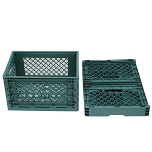 QS Customized High Quality Manufacturer Bottles Crate Plastic Storage Box Foldable Box For Milk Collapsible Crate