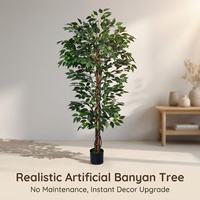Arbre artificiel Banyan de 120 cm en pot, plante d'intérieur nordique, verdure pour la maison, ornement de décoration Bonsaï