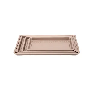 18 Inch Easy Clean Square Professional Rimmed Shape Safe Bakeware Tray Non Stick Folha de cozimento de aço carbono Cookie Pan Para Forno