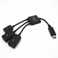 USB C OTG 3 en 1 3A câble répartiteur de charge rapide vers plusieurs USB-A compatibles avec l'ordinateur 12 mois de garantie