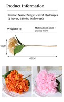 Bunga Hydrangea Artificial Real Touch Sutra 45cm Warna Putih/Pink untuk Dekorasi Musim Semi dan Musim Panas