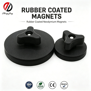 Car Roof Sign Magnetic Mount Kit 43mm 66mm 88mm Rubber Coated Pot Magnet with Thread Stud Acrylic Backing Plate and Plastic Knob - Product Image 1