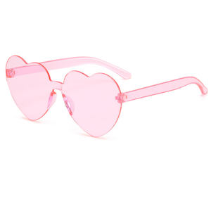 نظارة شمسية CONCHEN 2024 رخيصة الثمن ترويجية بلون وردي للنساء نظارة جميلة بدون إطار على شكل قلب مخصصة وعصرية - Product Image 4
