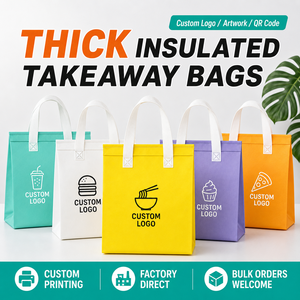 Nuevas Bolsas Térmicas Desechables para Entrega de Alimentos, con Aislamiento Térmico, Forro de Papel de Aluminio, Impresión de Logotipo Personalizada, Bolsas para Llevar - Product Image 1