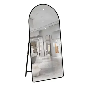 금속 프레임 바닥 서 장식 아치 벽 거울 전체 길이 거울