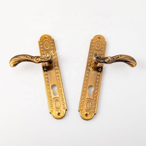 Bronze Antique, moyen siècle, Types Vintage avec <span class=keywords><strong>plaque</strong></span> de poussée de poignées de porte de Style georgien - Product Image 4