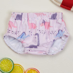 Maillot de bain pour bébé avec design à pression, taille extensible et confortable, couture latérale pour garçons et filles, pour couches de natation - Product Image 2